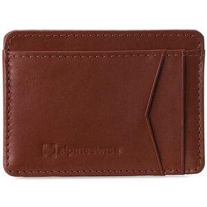 Alpine Swiss Mens RFID Safe Front Pocket Wallet Smooth Leather Slim Card Holder